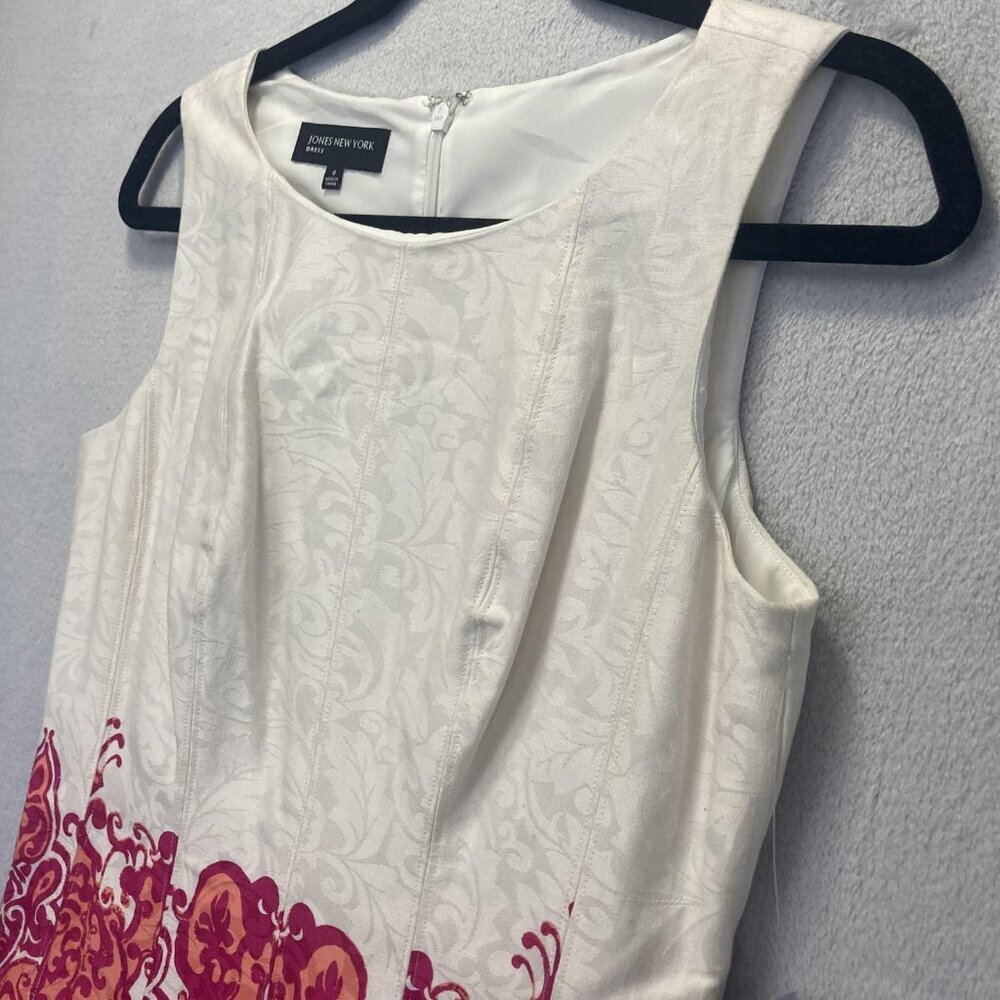 NWT A-Line Paisley Dress Womens 6 Red Pink White Sleeveless Holiday Feminine - Picture 7 of 14